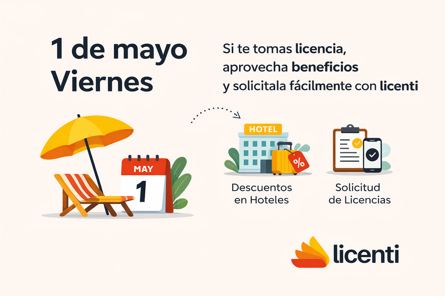 Gestión de licencias y beneficios a colaboradores con Licenti. 